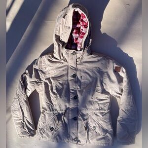 Hollister Kids Beige Hooded Puffer Jacket